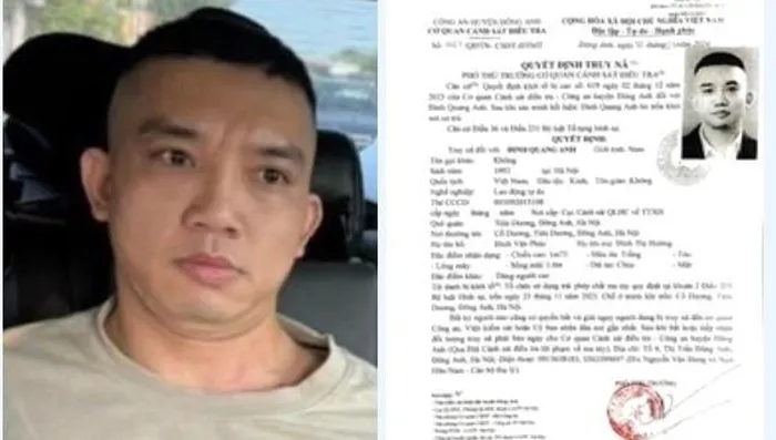 Đinh Quang Anh, đối tượng trốn truy nã về tội danh "Tổ chức sử dụng trái phép chất ma túy"